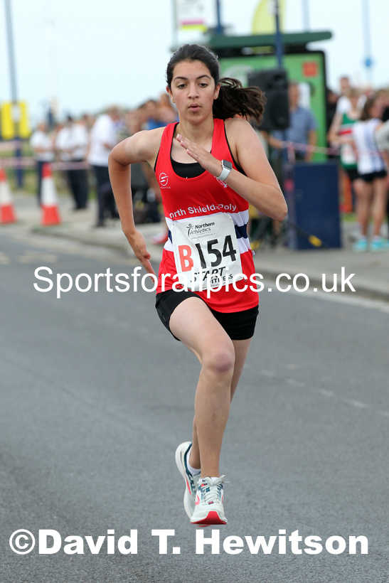 Womens under-17s 2021 Northern 6 and 4 Stage and Young Athletes Road Relays, Redcar. Photo: David T. Hewitson/Sports for All Pics